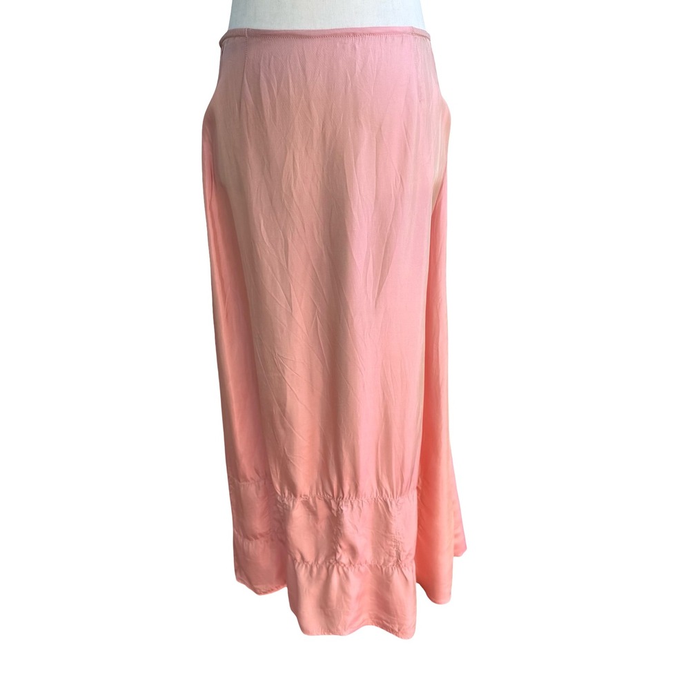 Newport News Vintage Y2K 90s Iridescent Pink Coquette Gathered Hem‎ Maxi Skirt 8